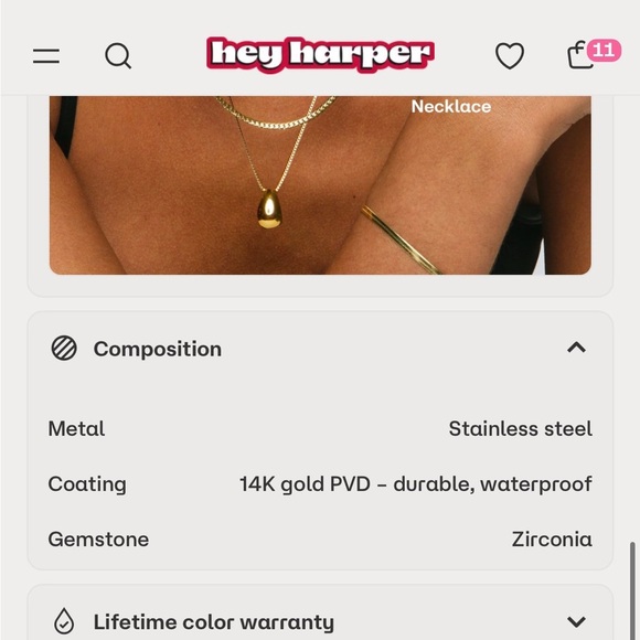 Hey Harper Aries constellation necklace NWT retail $92 waterproof sweatproof - Picture 5 of 9